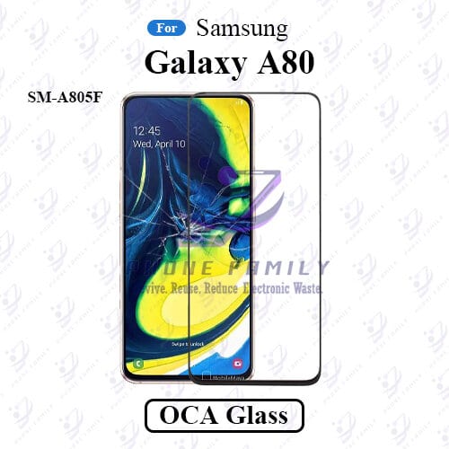 For Samsung Galaxy A80 SM-A805F LCD Display Touch Screen Front Glass Lens + Lamination OCA , Not Tempered Glass Protector