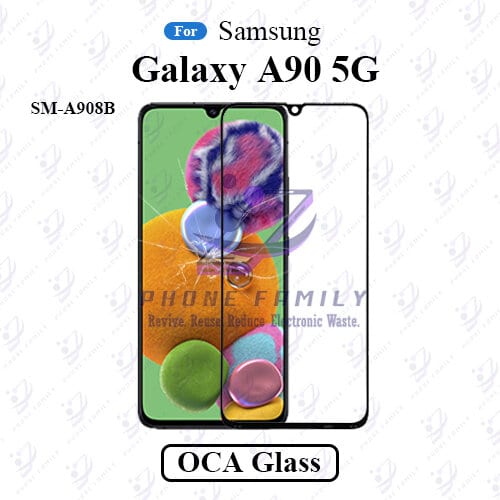 For Samsung Galaxy A90 5G SM-A908B LCD Display Touch Screen Front Glass Lens + Lamination OCA , Not Tempered Glass Protector