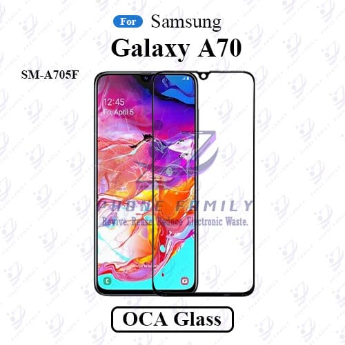 For Samsung Galaxy A70 SM-A705F LCD Display Touch Screen Front Glass Lens + Lamination OCA , Not Tempered Glass Protector