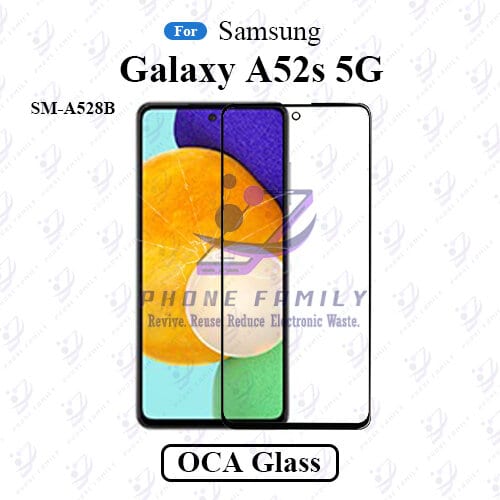 For Samsung Galaxy A52s 5G SM-A528B LCD Display Touch Screen Front Glass Lens + Lamination OCA , Not Tempered Glass Protector