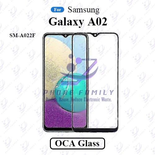 For Samsung Galaxy A02 SM-A022F LCD Display Touch Screen Front Glass Lens + Lamination OCA , Not Tempered Glass Protector