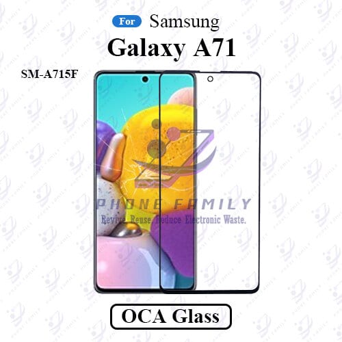 For Samsung Galaxy A71 SM-A715F LCD Display Touch Screen Front Glass Lens + Lamination OCA , Not Tempered Glass Protector