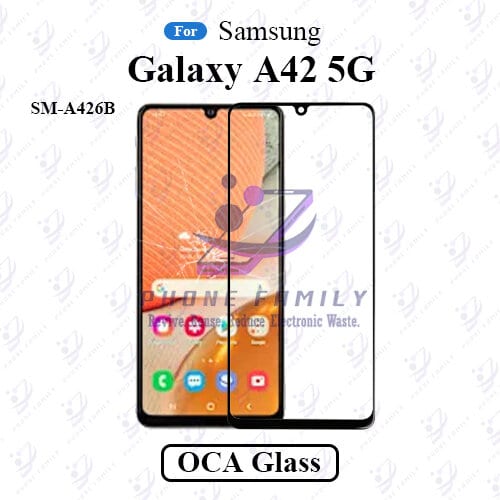 For Samsung Galaxy A42 5G SM-A426B LCD Display Touch Screen Front Glass Lens + Lamination OCA , Not Tempered Glass Protector