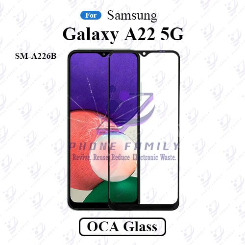 For Samsung Galaxy A22 5G SM-A226B LCD Display Touch Screen Front Glass Lens + Lamination OCA , Not Tempered Glass Protector