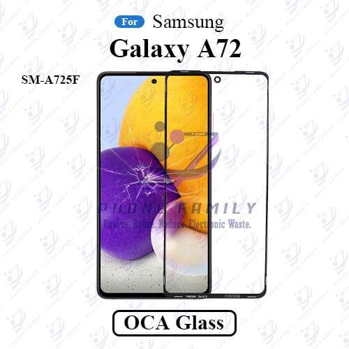 For Samsung Galaxy A72 SM-A725F LCD Display Touch Screen Front Glass Lens + Lamination OCA , Not Tempered Glass Protector