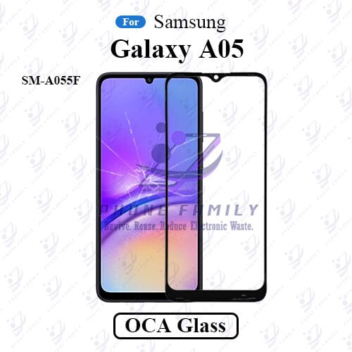 For Samsung Galaxy A05 SM-A055F LCD Display Touch Screen Front Glass Lens + Lamination OCA , Not Tempered Glass Protector