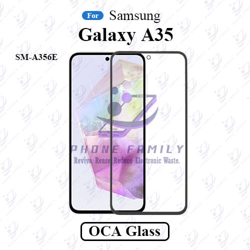 For Samsung Galaxy A35 SM-A356E LCD Display Touch Screen Front Glass Lens + Lamination OCA , Not Tempered Glass Protector