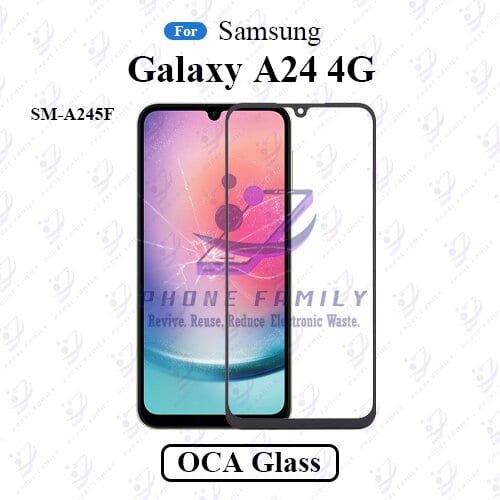 For Samsung Galaxy A24 4G SM-A245F  LCD Display Touch Screen Front Glass Lens + Lamination OCA , Not Tempered Glass Protector