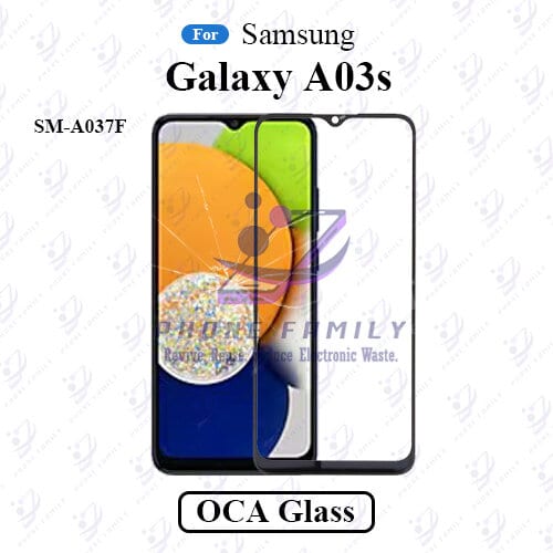 For Samsung Galaxy A03s SM-A037F LCD Display Touch Screen Front Glass Lens + Lamination OCA , Not Tempered Glass Protector