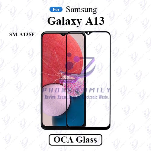 For Samsung Galaxy A13 SM-A135F LCD Display Touch Screen Front Glass Lens + Lamination OCA , Not Tempered Glass Protector