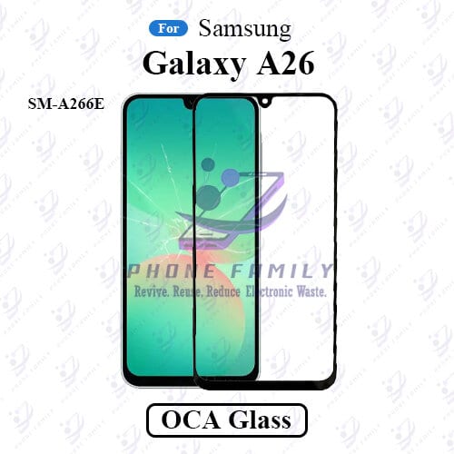 For Samsung Galaxy A26 SM-A266E LCD Display Touch Screen Front Glass Lens + Lamination OCA , Not Tempered Glass Protector