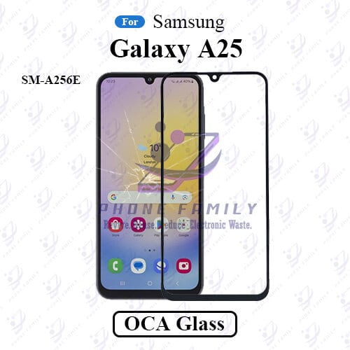 For Samsung Galaxy A25 SM-A256E LCD Display Touch Screen Front Glass Lens + Lamination OCA , Not Tempered Glass Protector