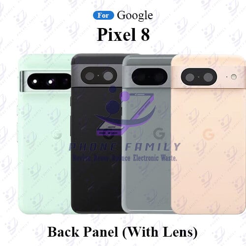 For Google Pixel 8 Back Panel/Backshell/ Casing + Camera Lens  With Logo-All Colors Available