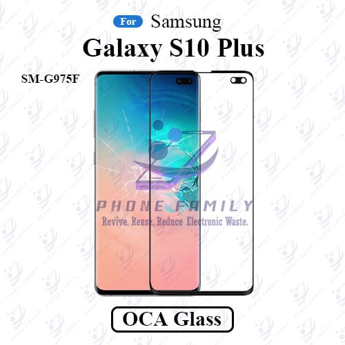For Samsung Galaxy S10 Plus SM-G975F LCD Display Touch Screen Front Glass Lens + Lamination OCA , Not Tempered Glass Protector