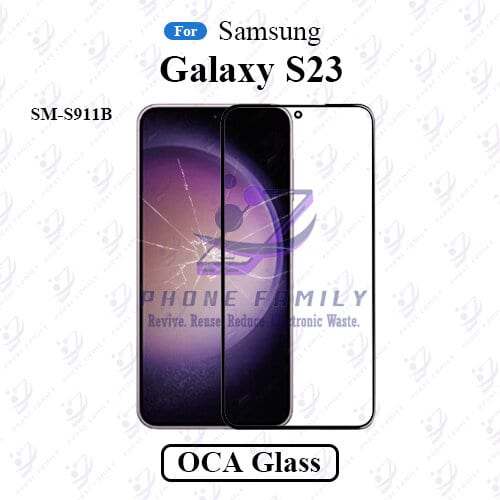 For Samsung Galaxy S23 SM-S911B LCD Display Touch Screen Front Glass Lens + Lamination OCA , Not Tempered Glass Protector
