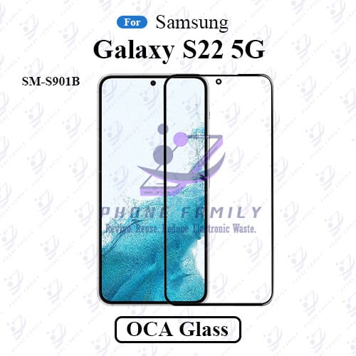 For Samsung Galaxy S22 5G SM-S901B LCD Display Touch Screen Front Glass Lens + Lamination OCA , Not Tempered Glass Protector