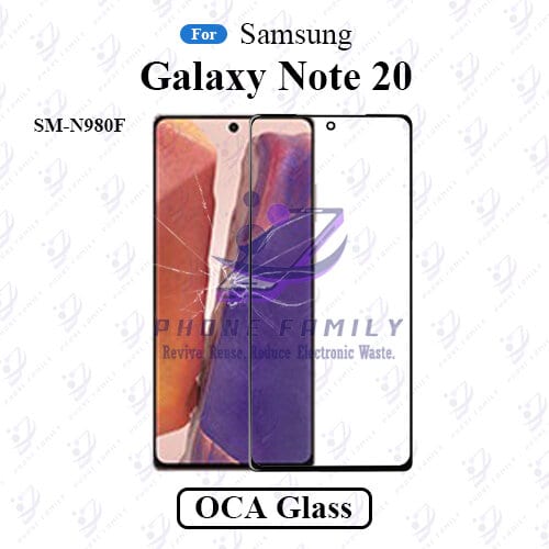 For Samsung Galaxy Note 20 SM-N980F LCD Display Touch Screen Front Glass Lens + Lamination OCA , Not Tempered Glass Protector