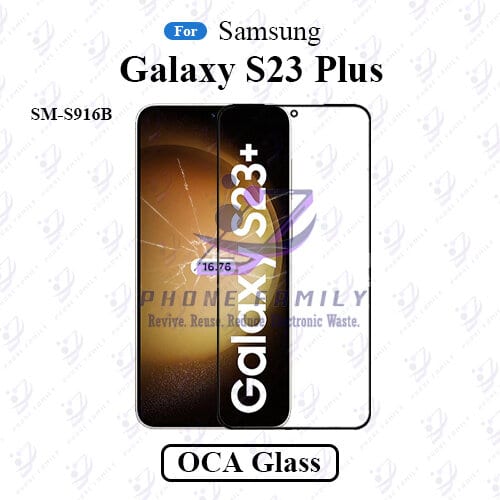 For Samsung Galaxy S23 Plus SM-S916B LCD Display Touch Screen Front Glass Lens + Lamination OCA , Not Tempered Glass Protector