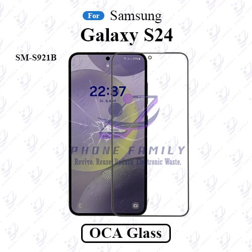 For Samsung Galaxy S24 SM-S921B LCD Display Touch Screen Front Glass Lens + Lamination OCA , Not Tempered Glass Protector