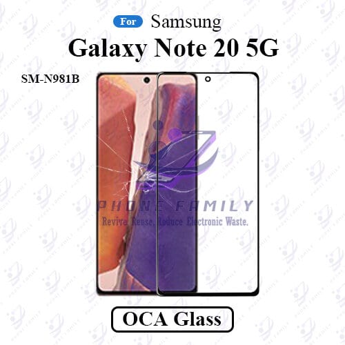 For Samsung Galaxy Note 20 5G SM-N981B LCD Display Touch Screen Front Glass Lens + Lamination OCA , Not Tempered Glass Protector