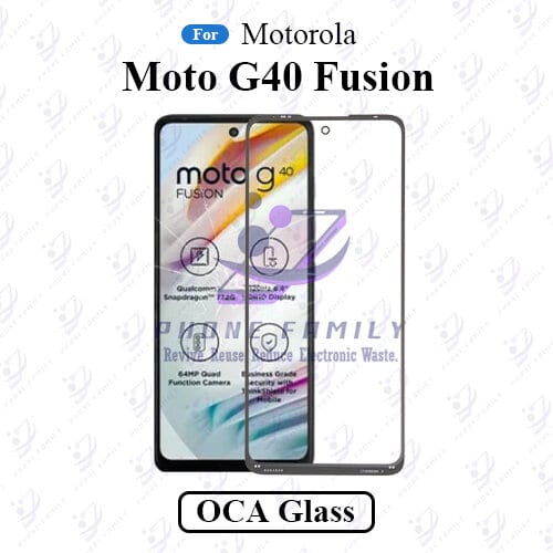For Motorola Moto G40 Fusion Display Touch Screen Front Glass Lens + Lamination OCA , Not Tempered Glass Protector