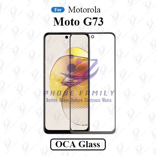 For Motorola Moto G73 Display Touch Screen Front Glass Lens + Lamination OCA , Not Tempered Glass Protector