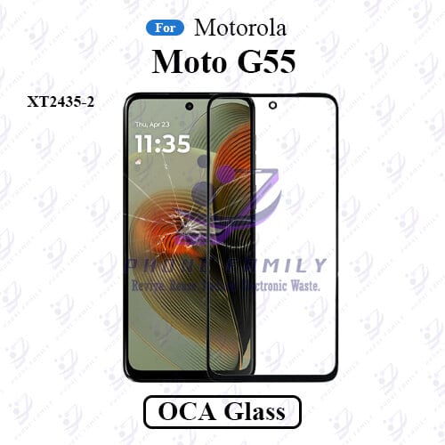 For Motorola Moto G55 XT2435-2 Display Touch Screen Front Glass Lens + Lamination OCA , Not Tempered Glass Protector