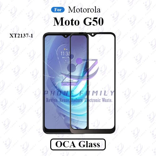 For Motorola Moto G50 XT2137-1 Display Touch Screen Front Glass Lens + Lamination OCA , Not Tempered Glass Protector