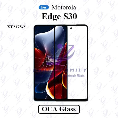 For Motorola Edge S30 XT2175-2 Display Touch Screen Front Glass Lens + Lamination OCA , Not Tempered Glass Protector