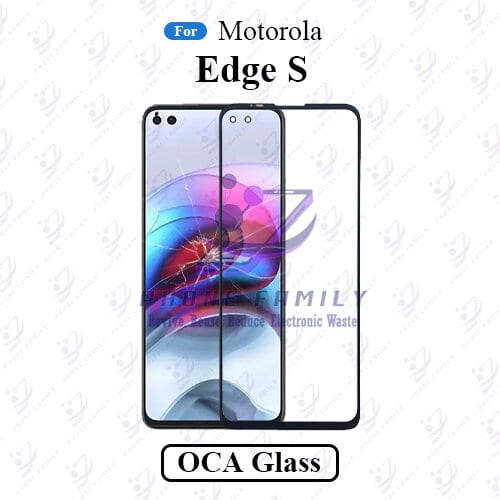 For Motorola Edge S Display Touch Screen Front Glass Lens + Lamination OCA , Not Tempered Glass Protector