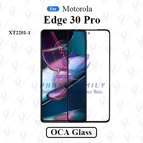 For Motorola Edge 30 Pro XT2201-1 Display Touch Screen Front Glass Lens + Lamination OCA , Not Tempered Glass Protector