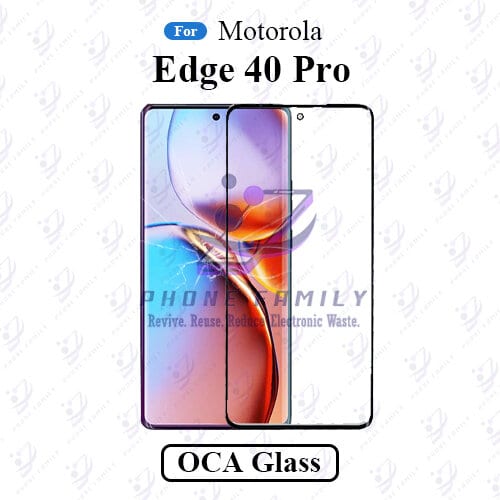 For Motorola Edge 40 Pro Display Touch Screen Front Glass Lens + Lamination OCA , Not Tempered Glass Protector