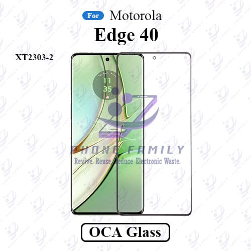 For Motorola Edge 40 XT2303-2 Display Touch Screen Front Glass Lens + Lamination OCA , Not Tempered Glass Protector