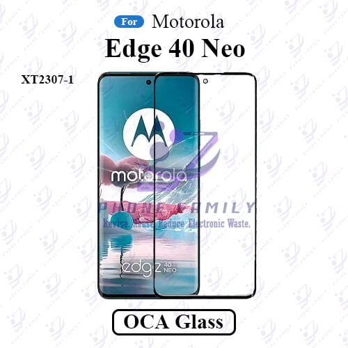 For Motorola Edge 40 Neo XT2307-1 Display Touch Screen Front Glass Lens + Lamination OCA , Not Tempered Glass Protector