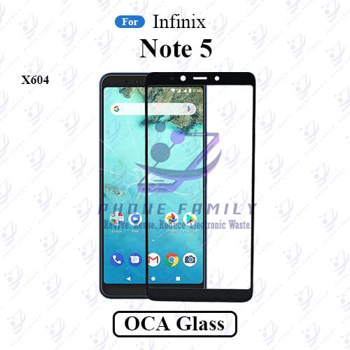 For Infinix Note 5 X604 Display Touch Screen Front Glass Lens + Lamination OCA , Not Tempered Glass Protector