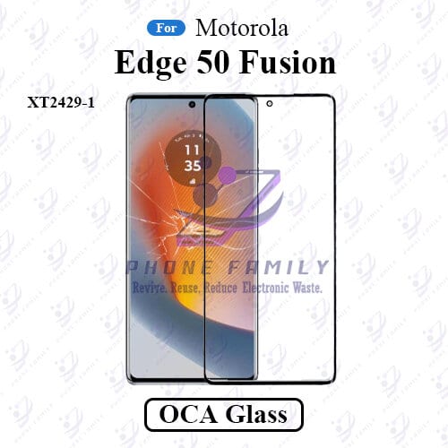 For Motorola Edge 50 Fusion XT2429-1 Display Touch Screen Front Glass Lens + Lamination OCA , Not Tempered Glass Protector