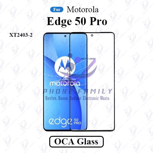 For Motorola Edge 50 Pro XT2403-2 Display Touch Screen Front Glass Lens + Lamination OCA , Not Tempered Glass Protector