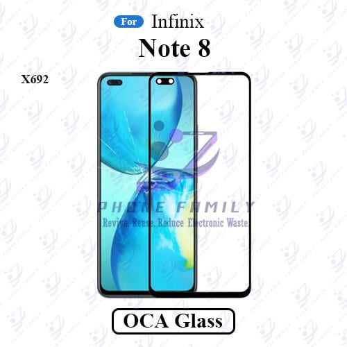 For Infinix Note 8 X692 Display Touch Screen Front Glass Lens + Lamination OCA , Not Tempered Glass Protector