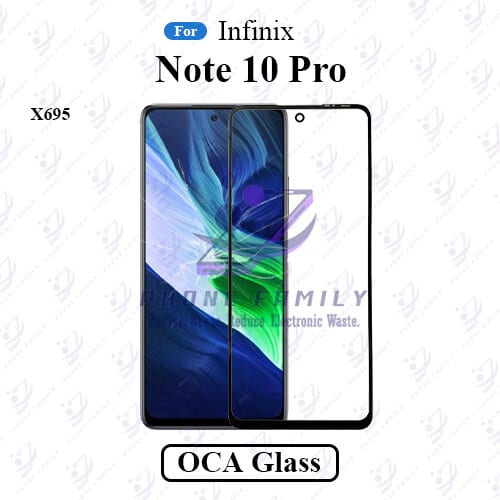 For Infinix Note 10 Pro X695 Display Touch Screen Front Glass Lens + Lamination OCA , Not Tempered Glass Protector