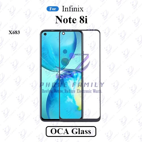 For Infinix Note 8i X683 Display Touch Screen Front Glass Lens + Lamination OCA , Not Tempered Glass Protector