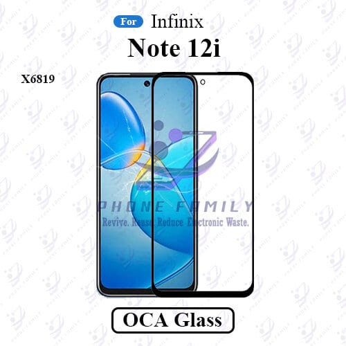 For Infinix Note 12i X6819 Display Touch Screen Front Glass Lens + Lamination OCA , Not Tempered Glass Protector