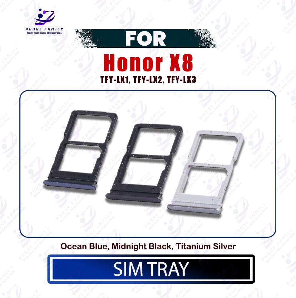 Honor X8 Sim Tray / Sim Slot /SD Card Tray /Holder Card compatible Replacement Parts (TFY-LX1, TFY-LX2, TFY-LX3)