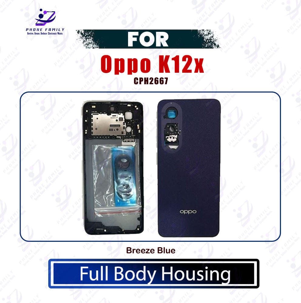 Oppo K12x Side Frame and Back Panel Housing With Camera Lens Replacement Parts Without Front LCD Frame Panel (CPH2667)