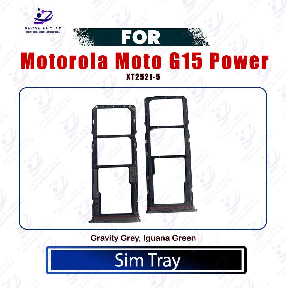 Motorola Moto G15 Power Sim Tray / Sim Slot /SD Card Tray /Holder Card compatible Replacement Parts (XT2521-5)