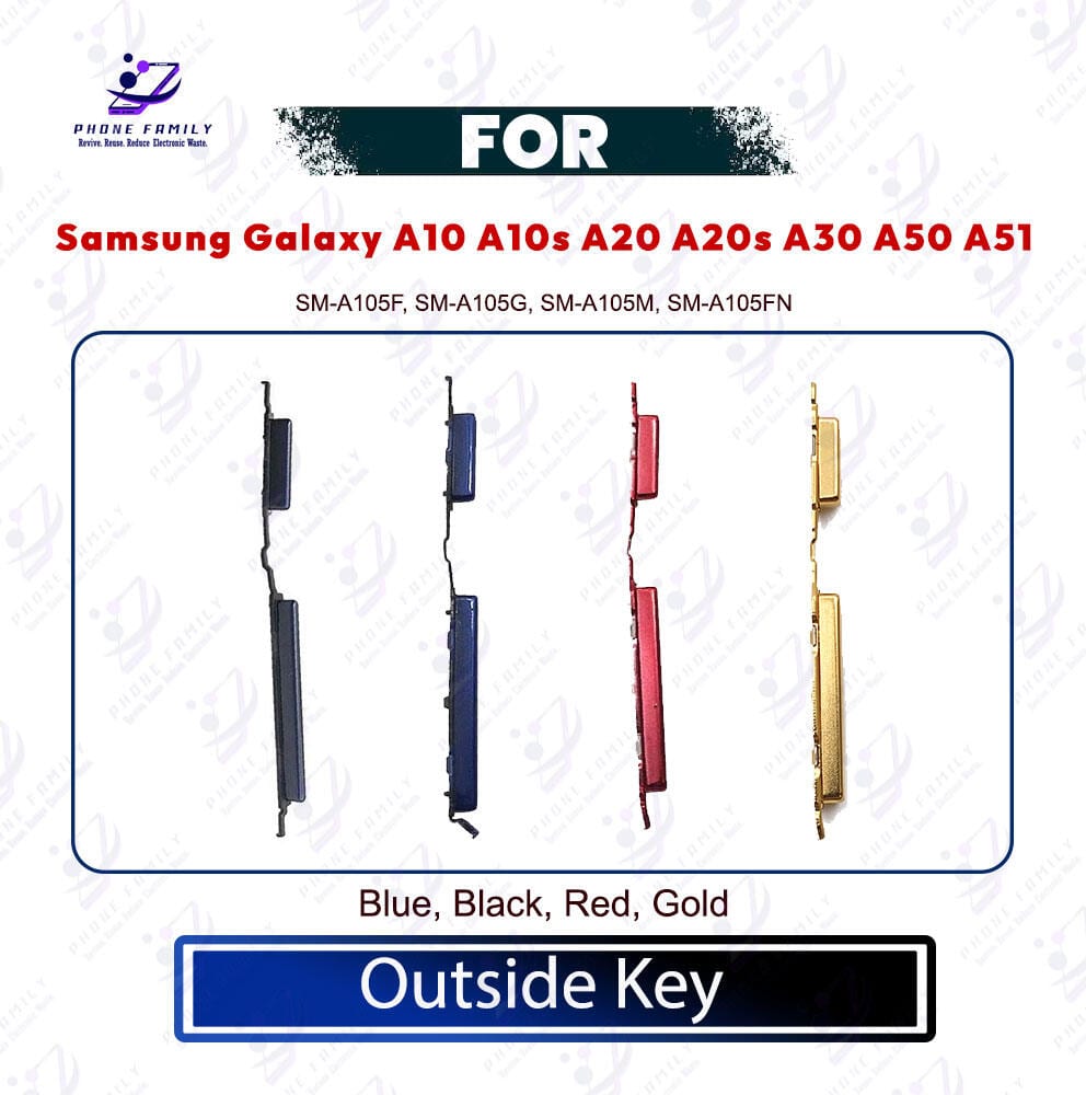 Samsung Galaxy A10 A10s A20 A20s A30 A50 A51 Core Volume Button Out Side Key Replacement Part SM-A105F, SM-A105G, SM-A105M, SM-A105FN