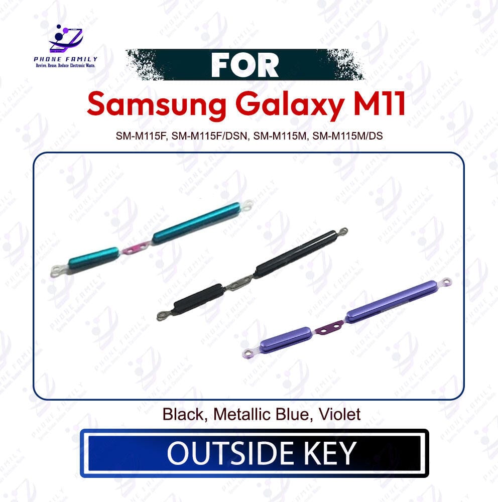 Samsung Galaxy M11 Power & Volume Button Out Side Key Replacement Part SM-M115F, SM-M115F/DSN, SM-M115M, SM-M115M/DS