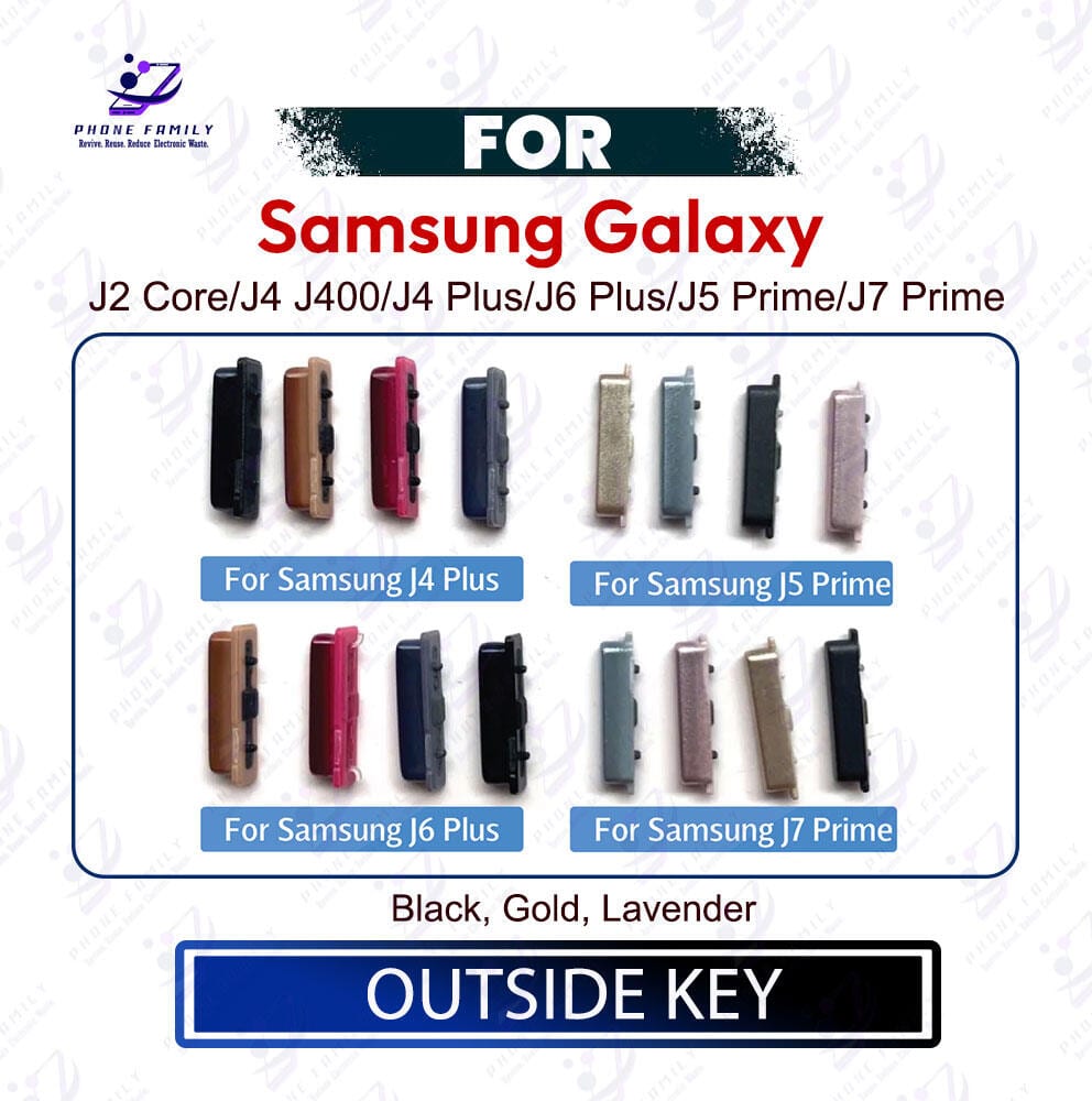 Samsung Galaxy J2 Core/J4 J400/J4 Plus/J6 Plus/J5 Prime/J7 Prime Power & Volume Button Out Side Key Replacement Part