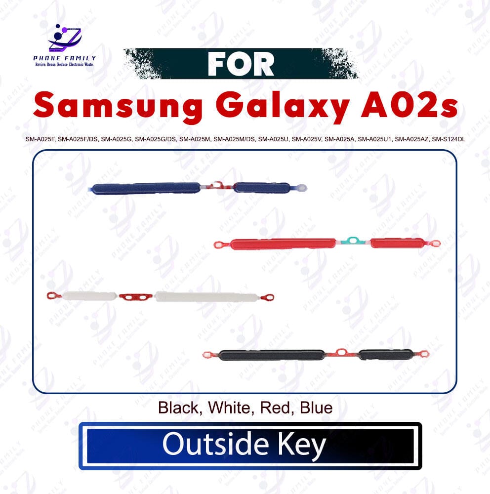 Samsung Galaxy A02s Volume Button Out Side Key Replacement Part SM-A025F, SM-A025F/DS, SM-A025G, SM-A025G/DS, SM-A025M, SM-A025M/DS