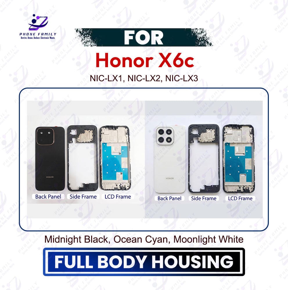 Honor X6c Complete Full Body Casing (Back Cover + LCD Middle Frame) NIC-LX1, NIC-LX2, NIC-LX3