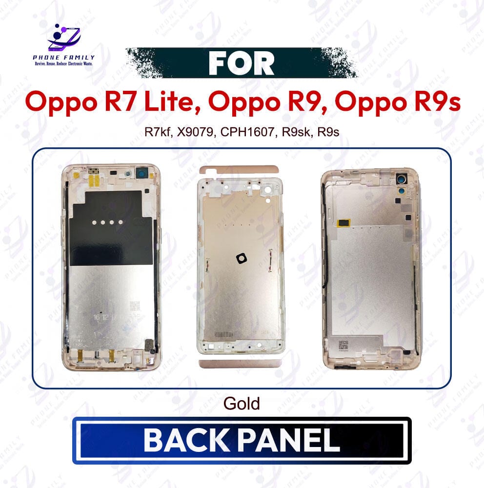 Oppo R7 lite, Oppo R9, Oppo R9s Side Frame + Back Panel Housing + Camera Glass Back shell Replacement Spare Parts R7kf, X9079, CPH1607, R9sk, R9s